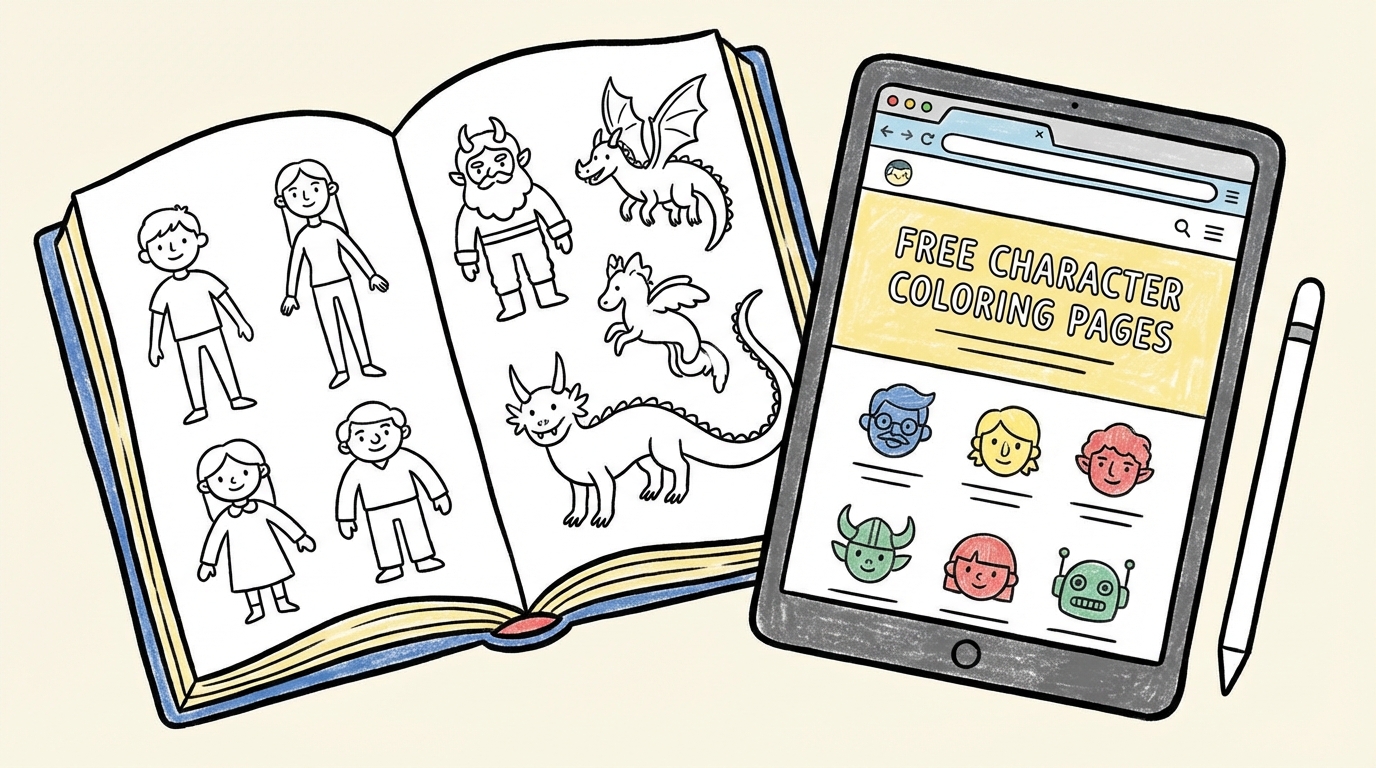 無料の塗り絵でキャラクターはある？