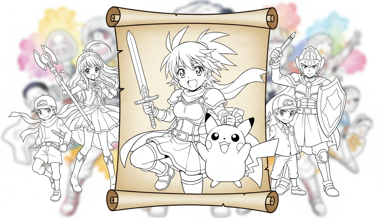 おすすめの無料キャラクター塗り絵の具体例