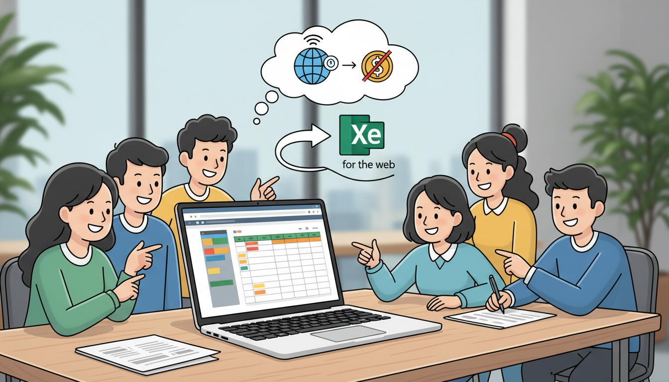 Web版の「Excel for the web」なら誰でも無料です