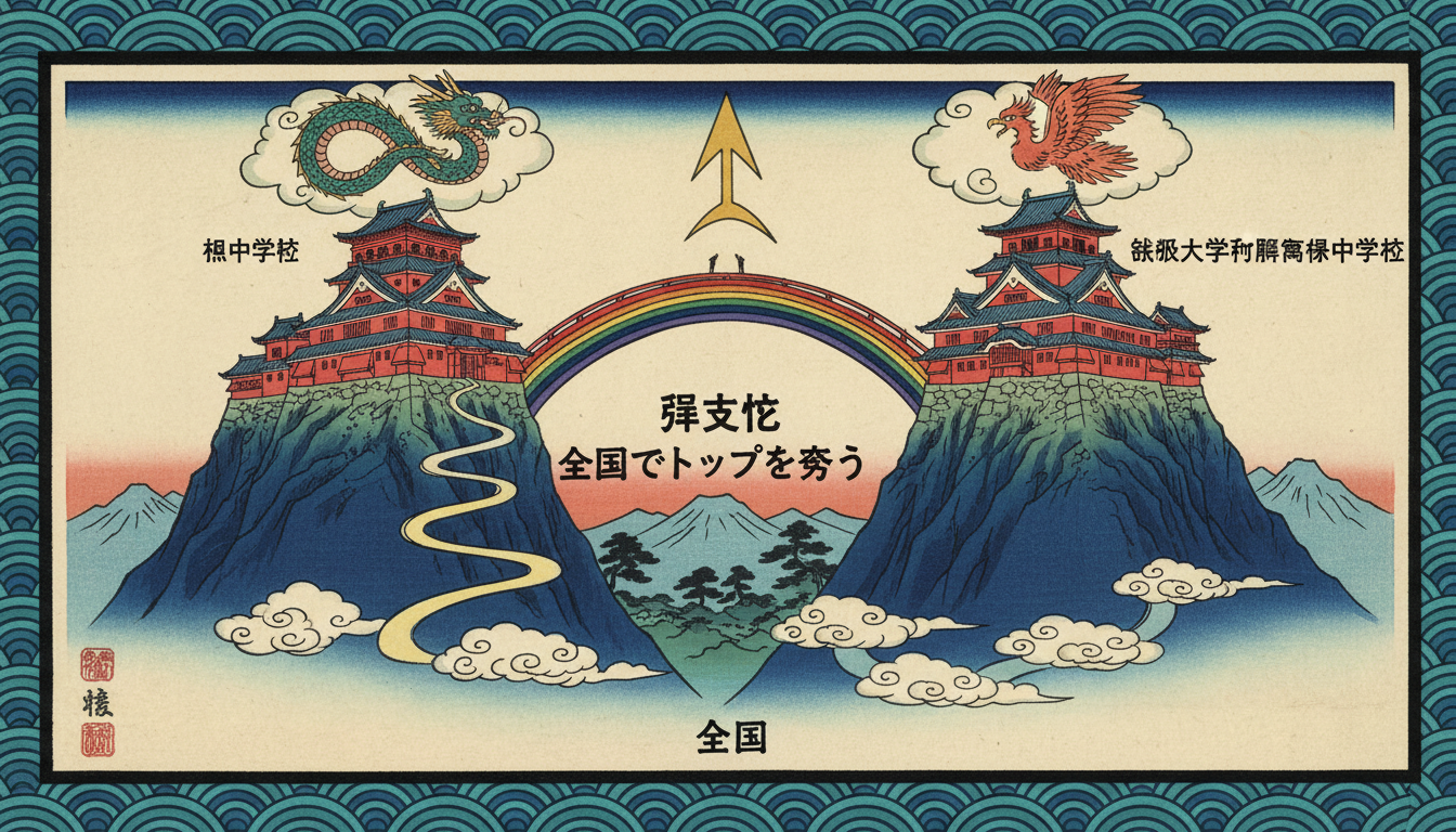 全国でトップを争うのは「灘中学校」と「筑波大学附属駒場中学校」です