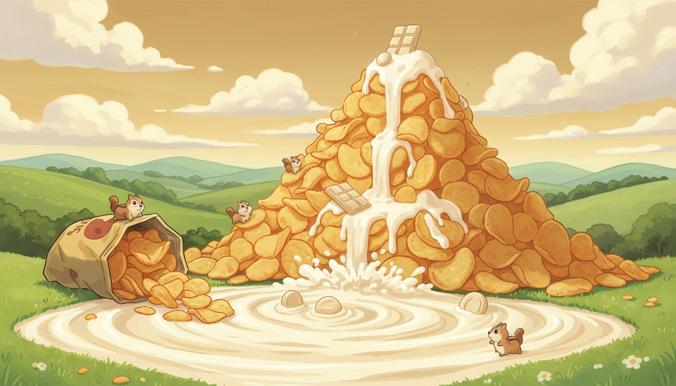 大容量のポテトチップスとホワイトチョコがトップクラスなんです